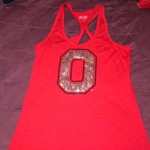 Ohio state sequin block O tank top